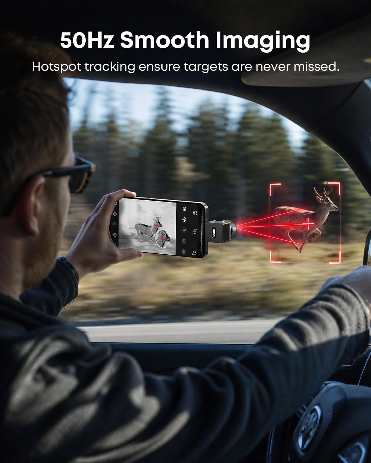 Thermal Master T2 Max - Birdwatching Thermal Camera for Android, 512x384 Super Resolution Thermal Monocular with 50Hz, 15mm Manual Lens, 15x Digital Zoom, 25mK NETD, Wildlife Observation, Black