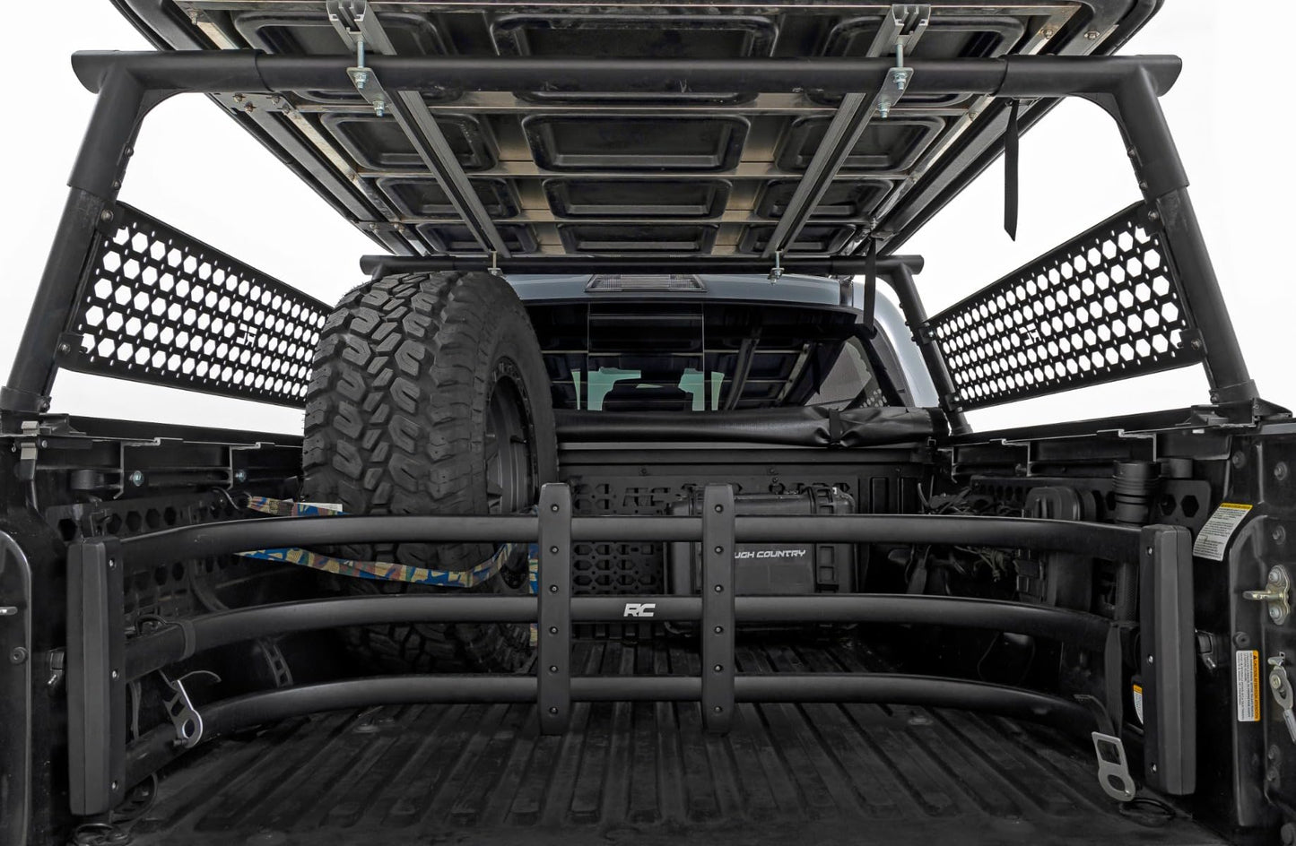 Rough Country Bed Rack Molle Panel Kit for Toyota Tacoma (2005-2023) - Storage Rack for Tools, Accessories & Recovery Gear