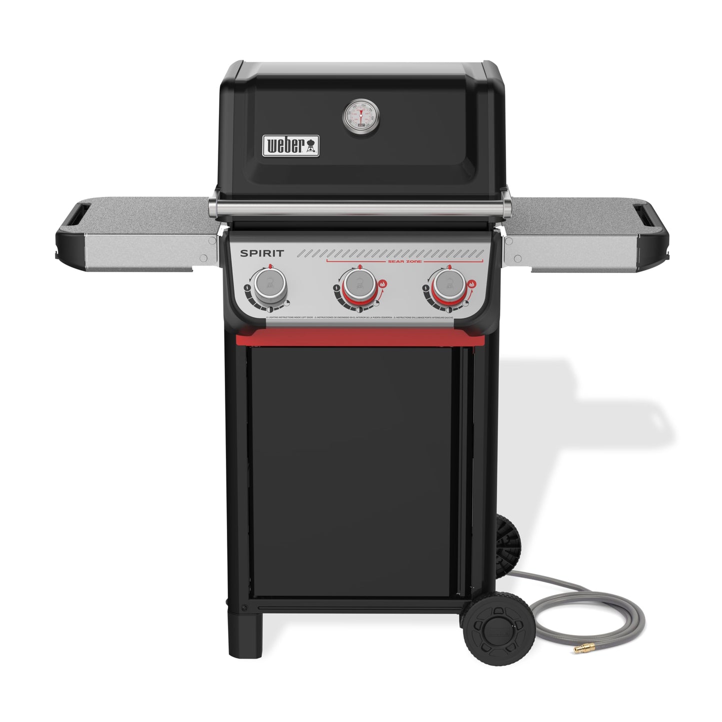 Weber Spirit E-325 Natural Gas Grill for Outdoor Cooking and BBQ, 3 Boost Burners, Black – Porcelain-Enameled Cast-Iron Grates, Sear Zone