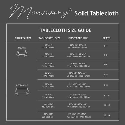 MEANMOY Navy Blue 210GSM Water & Stain Resistant Rectangle Tablecloth for 6 Foot Table Solid 60 x 102 Inch Rectangular Table Cloth in Wrinkle Free Washable Polyester Fabric for Wedding, Party, Banquet