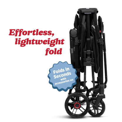 Radio Flyer Voya 2.0 XT 4-Seat Stroller Wagon, for Kids 6+ Months, Lightweight, Compact, Foldable, UV Canopy, Included Storage, Raised Folding Seats, Zippered Doors, Stroller Wagon for Kids