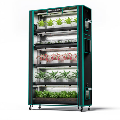 MARS HYDRO 2025 Plant Stand with Grow Lights,6-Tier Plant Shelf with 10 Full Spectrum LED Lamps (225W, 3ft) & Grow Tent | for Vegetables, Seedlings, Plant Growth | 5000K, 43x16x71''