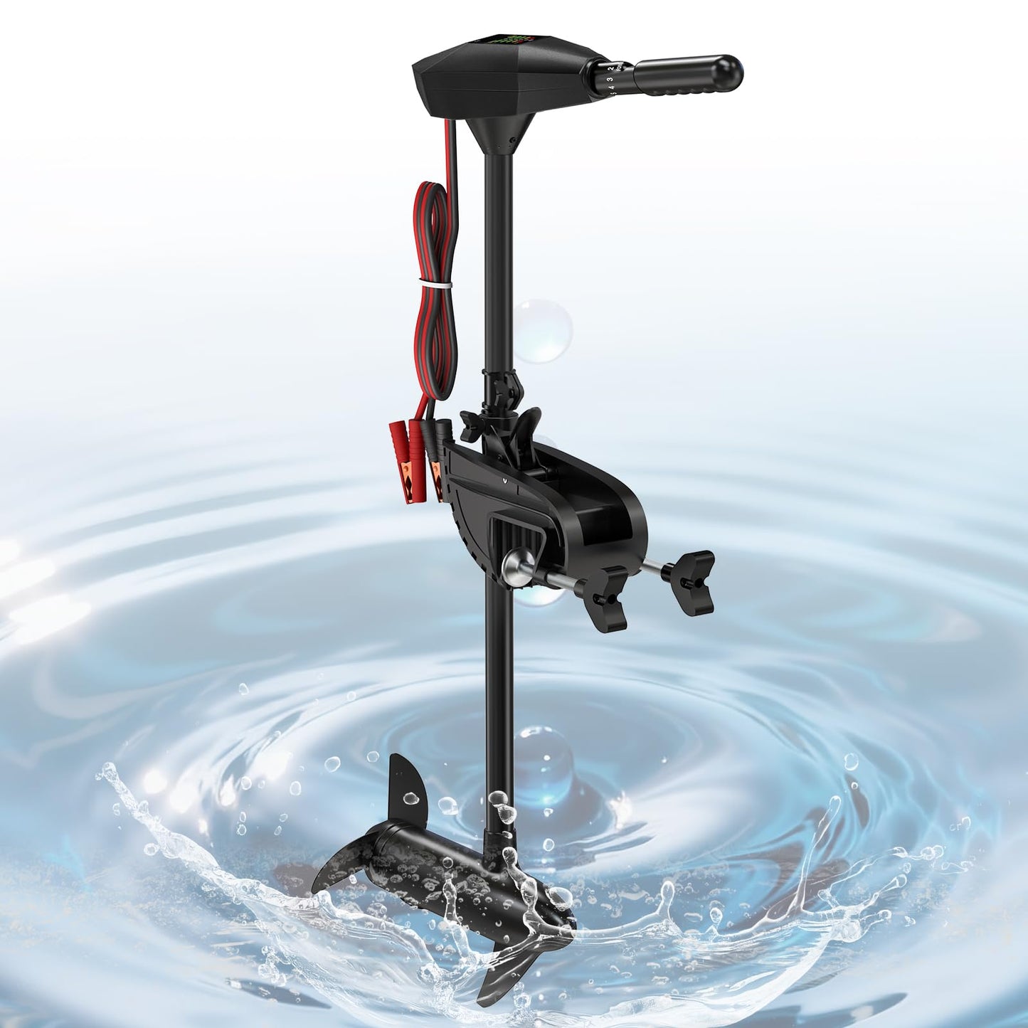 Saltwater Trolling Motor for Kayak Fishing - 56lb Thrust, 12V Brushless Copper Motor with LED Display, 5 Speed Forward, Telescoping Handle, Anti-Tangle Prop, 5X Smart Protection