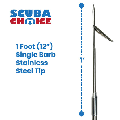 Scuba Choice Carbon Fiber 7' Travel Spearfishing 3-Piece Pole Spear Single Flopper Tip, One Size, Black