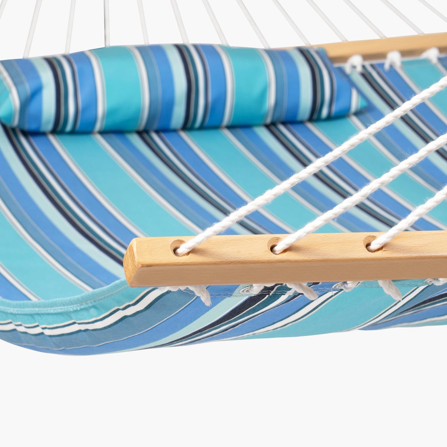 Lazy Daze Hammocks 12 FT Sunbrella Fabric Hammock Non-Fading with Spreader Bars and Free Pillow Fits for 2 Persons, All Weather and Fade Resistant for Patio Yard, 450 lbs Capacity, Dolce Oasis