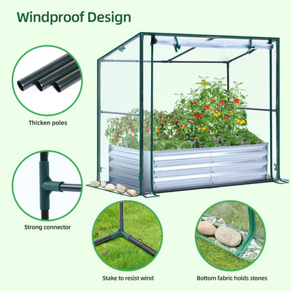 Ohuhu Mini Greenhouse + Raised Garden Bed with Greenhouse
