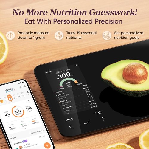 Cosori Smart Food Kitchen Scale - Nutritional Calculator & AI Scan App | 11 lb / 5 kg Capacity