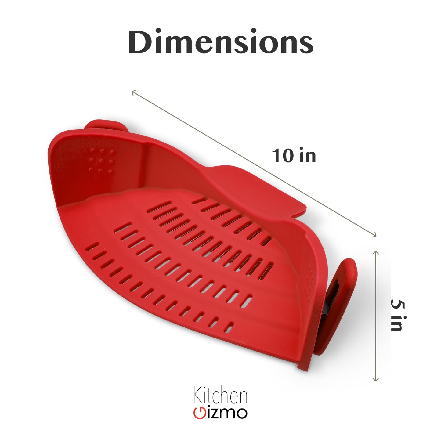 Kitchen Gizmo Snap N' Strain Clip On Strainer for Pots and Pans - Collapsible Silicone Pasta Strainer and Kitchen Gadget for Cooking - Easy to Use, Heat Resistant and Space Saving Colander - Green
