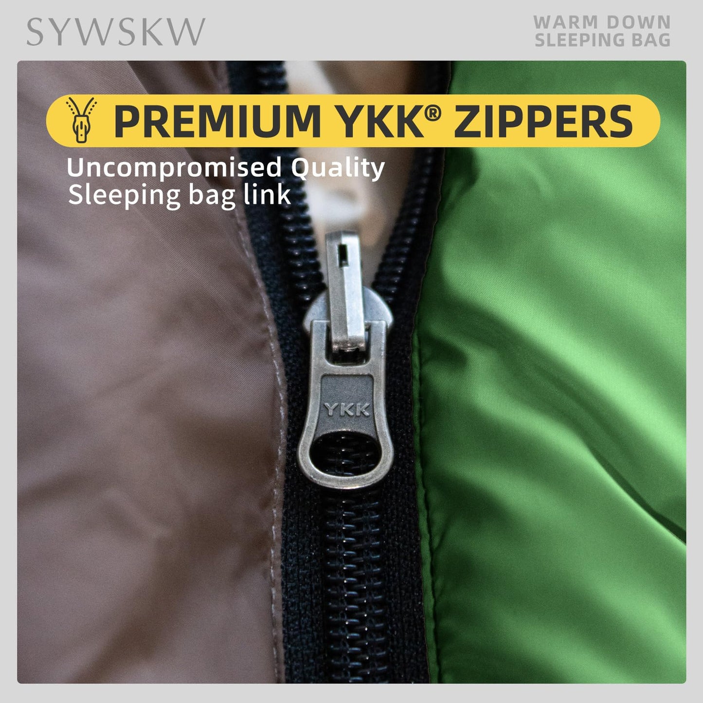 SYWSKW Ultralight Down Sleeping Bag with Pillow,15°F 32°F 46°F Sleeping Bag for Women,Men,Youth Backpacking,Hiking and Camping Outdoor with 680FP Duck Down (Green, 1200g Down Filling)