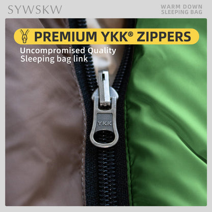 SYWSKW Ultralight Down Sleeping Bag with Pillow,15°F 32°F 46°F Sleeping Bag for Women,Men,Youth Backpacking,Hiking and Camping Outdoor with 680FP Duck Down (Green, 1200g Down Filling)
