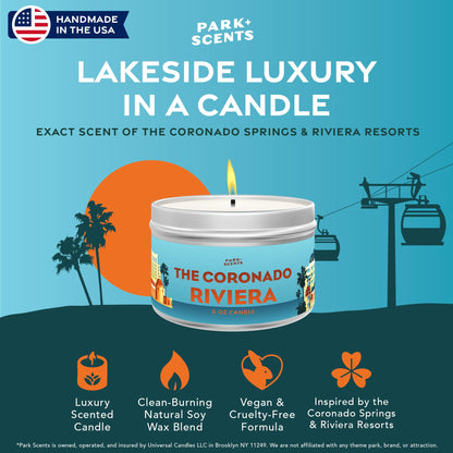 The Coronado Riviera Scented Candle - Accurate Duplicate of Resort Fragrances in Disneyworld, Florida - Hotel Scents - Handmade Soy Blend, Vegan & Cruelty-Free - Made in USA