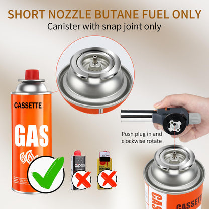 Butane Torch, JDHON Compact Kitchen Torch with Adjustable Flame, Professional Chef Culinary & Grilling Blow Torch Lighter for Cooking, Baking, Soldering, BBQ, Creme Brulee (Butane Fuel Not Included)