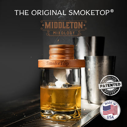 SmokeTop® 5 Pack Cocktail Smoker Kit - Premium Drink Smoker for Whiskey, Bourbon, Cocktails - Professional Bar Tool for Bartenders & Home Bars, includes 5x2oz Wood Chip Sample - by Middleton Mixology