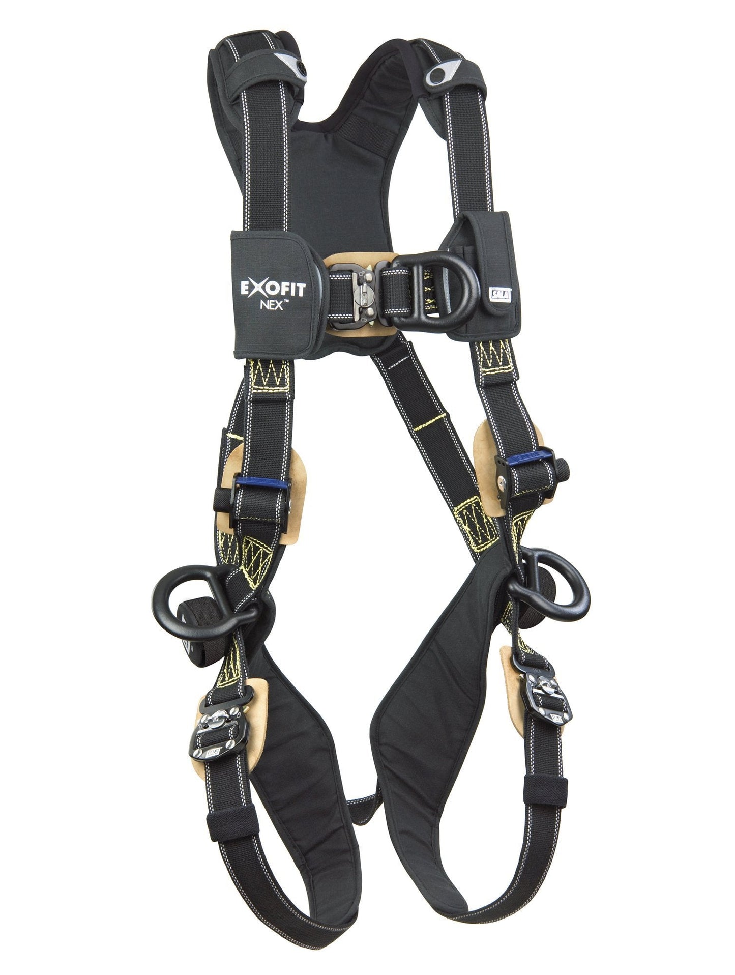 3M DBI-SALA ExoFit NEX 1113331 Full Body Arc Flash Climbing Harness, 4 PVC Coated Alum. D-Rings, Nomex/Kevlar Web, Comfort Padding, Locking QC Leg Straps, Medium, Black