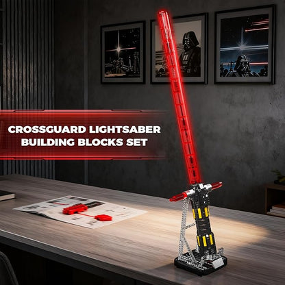 Mould King 10239 Lightsaber Building Set LED Rechargeable Saber Sword Toy as Party Halloween Holiday Birthday Gift Creative Buildable Toy for Adults(1168 Pieces)