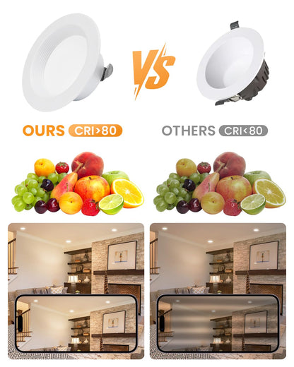 Wembanma 4-Inch LED Recessed Lights, Dimmable, Selectable CCT 2700K-6000K, 800LM, Oil-Rubbed Bronze,