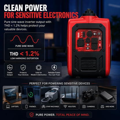 ERAYAK 4500W Portable Inverter Generator for Home Use, Super Quiet Small Generator for Camping Outdoor Emergency Power Backup, Gas Powered Engine, ECO Mode, EPA Compliant