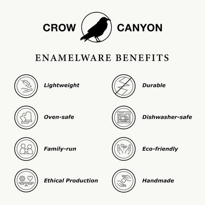 Crow Canyon Home Enamelware Square Brownie Pan, 9 inch, Black/White Splatter