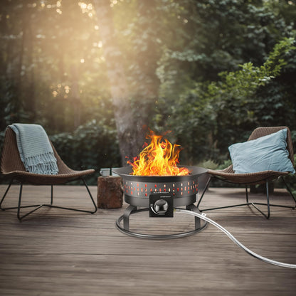 GasBRUH Outdoor Portable Propane Fire Pit, 19-Inch,60,000 BTU with Cover&Carry Kit,Camping Propane Fire Pits,Gas Firebowl,Portable Gas Fire Pit for Outside Patio,Backyard,Camping,RV,Deck,Tailgating