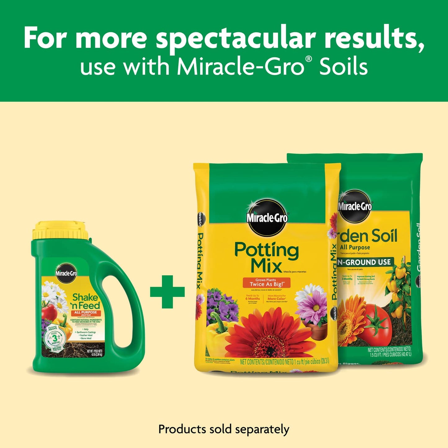 Miracle-Gro Shake 'N Feed All Purpose Plant Food - Ideal for Indoor & Outdoor Plants, 4.5 lbs.