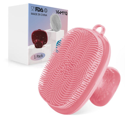 VWMYQ Face Scrubber, Silicone Face Scrubber for Men Facial Cleansing Brush Silicone Face Wash Brush Manual Waterproof Cleansing Skin Care Face Brushes for Exfoliating- Black