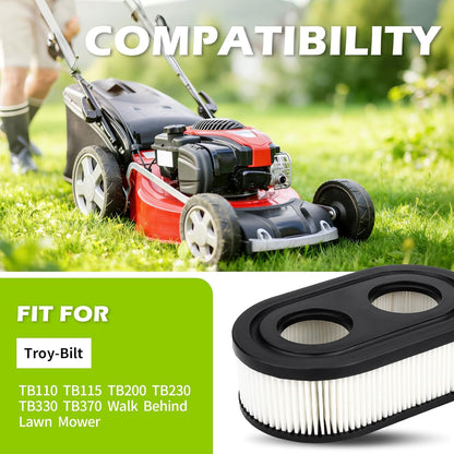 Troy-Bilt Air Filter Spark Plug - Compatible with TB110, TB115, TB200, TB230, TB330, TB370 Mowers