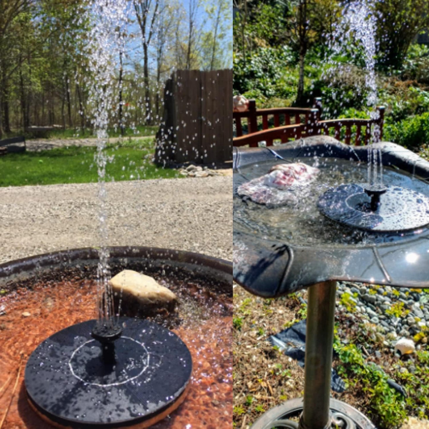 Skiennix Solar Fountain - Solar Powered Bird Bath Pump with 4 Nozzles | 1.4W Outdoor Water Feature for Garden & Pond