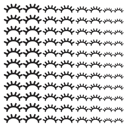 PH PandaHall 400 Pairs Felt Eyelashes 4 Sizes Stuffed Animal Eyelashes Black Eyelash Applique Patches Felt Craft Eyelash for Crochet Puppet Plush Amigurumi Cloth Hats DIY Crafts Making Supplies
