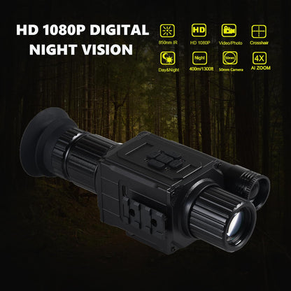 Digital Night Vision Monocular HD 1080P Infrared Night Vision Scope with 5X AI Zoom Video Recording, Hunting Night Vision Camera for Surveillance & Wildlife Observation
