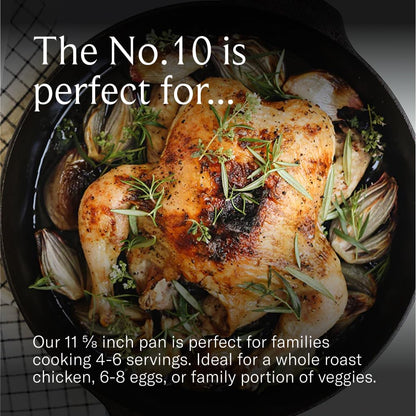 Field Company Large Cast Iron Skillet – 11.6-Inch Pre-Seasoned Pan for 4+ Servings, Lighter & Smooth, Made in USA