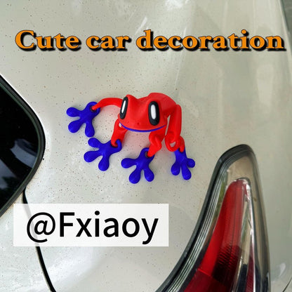 3D Printed 7.92-inch Magnet Frog Toy, Articulated 3D Printed Animals Toys, Can be Used for Refrigerator/Car Decoration. (Red+Blue)