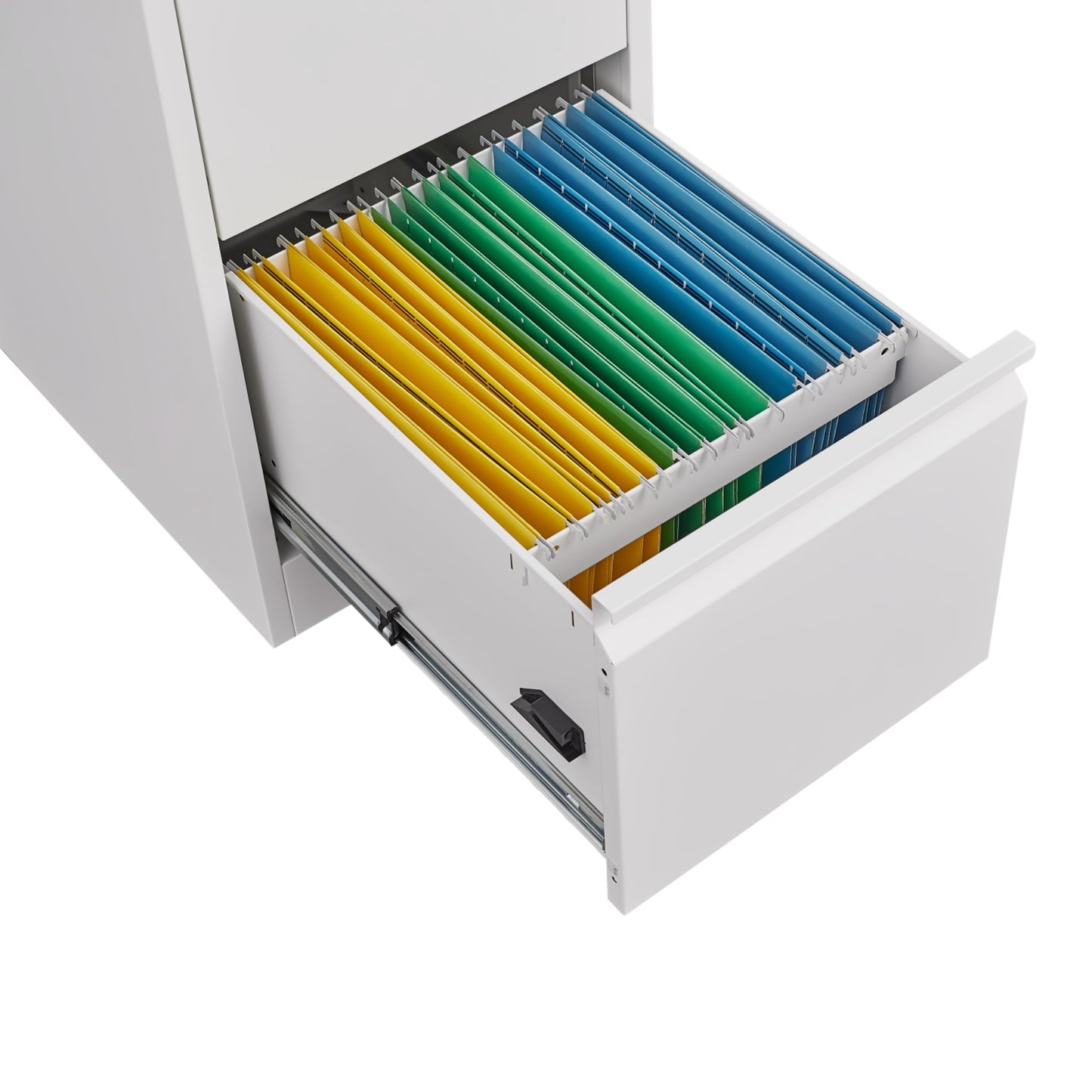 GarveeHome 3 Drawer Vertical File Cabinet with Lock, White Metal Filing Cabinet with Drawers for Home Office, Lockable Storage Cabinet Hanging Letter Size/Legal Files