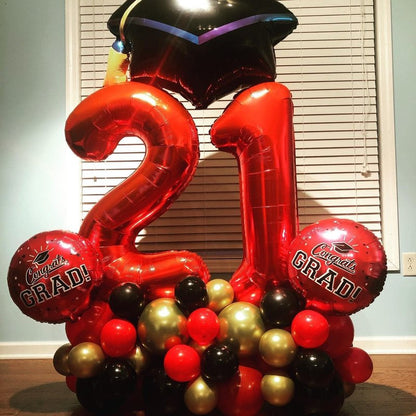 Red Number 1 Balloon 40 Inch, 1st Birthday Balloon for Baby Boy Girl Toddler First Birthday Decorations, Shiny Red Party Supplies