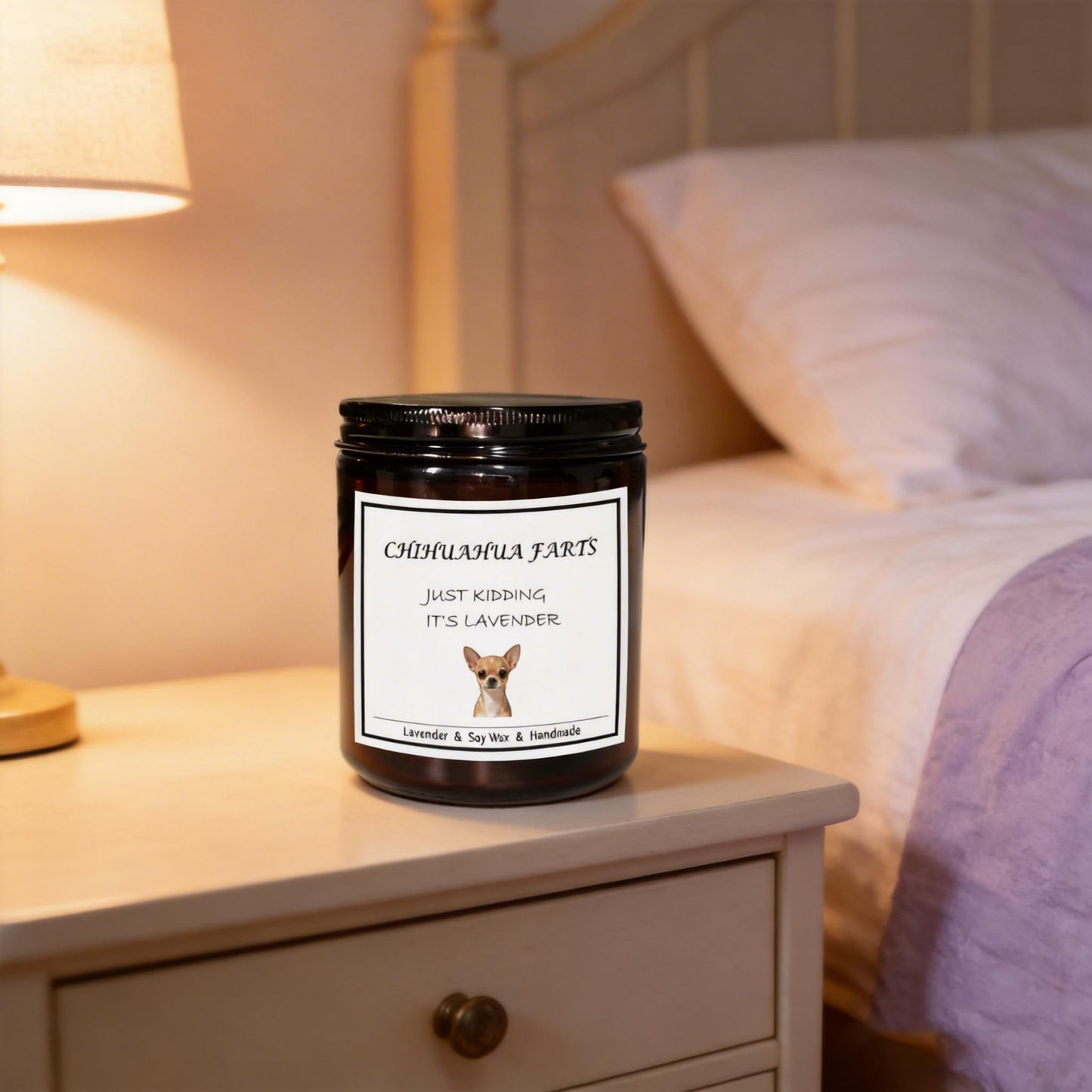 OSHINE Chihuahua Gifts,Lavender Scented Naturalsoy Candle, Long Lasting 40 Hour Burn, Perfect Gifts for Women and Dog Lovers