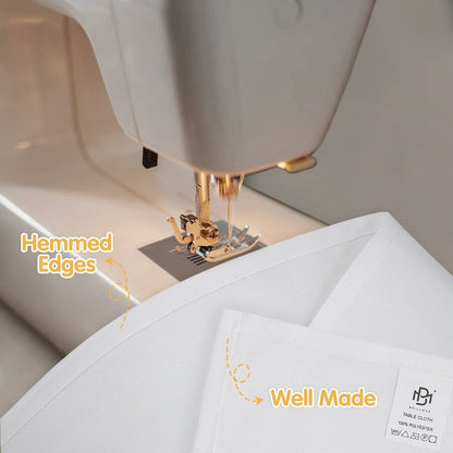 BRILLMAX 6 Pack White Tablecloths 70 x 120 Inch for 6ft & 8ft Rectangle Tables - 150 GSM Polyester Fabric, Universal Fit, Water, Stain & Wrinkle Resistant Cloth Cover for Wedding Reception Banquet