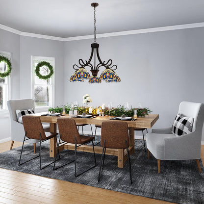 Chloe Lighting Tiffany-Style Chandelier, 5 Light, Dark Bronze, 27in Wide, Multicolor, Model CH3T353BV27-DD5
