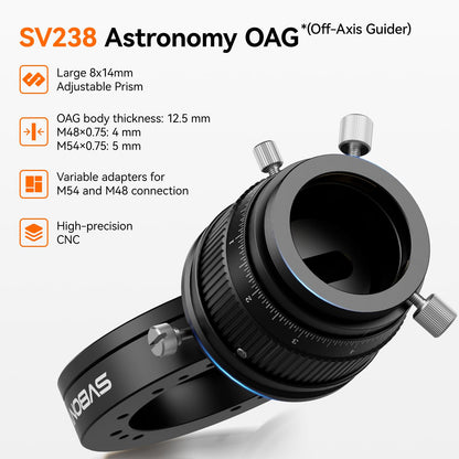 SV241 Pro Astronomical Telescope Power Management Box, Telescope Power Hub, Remote Control for Astronomy Equipment with SV238 Off-Axis Guider (OAG), Astronomy OAG 8x14mm Prism for Astrophotography