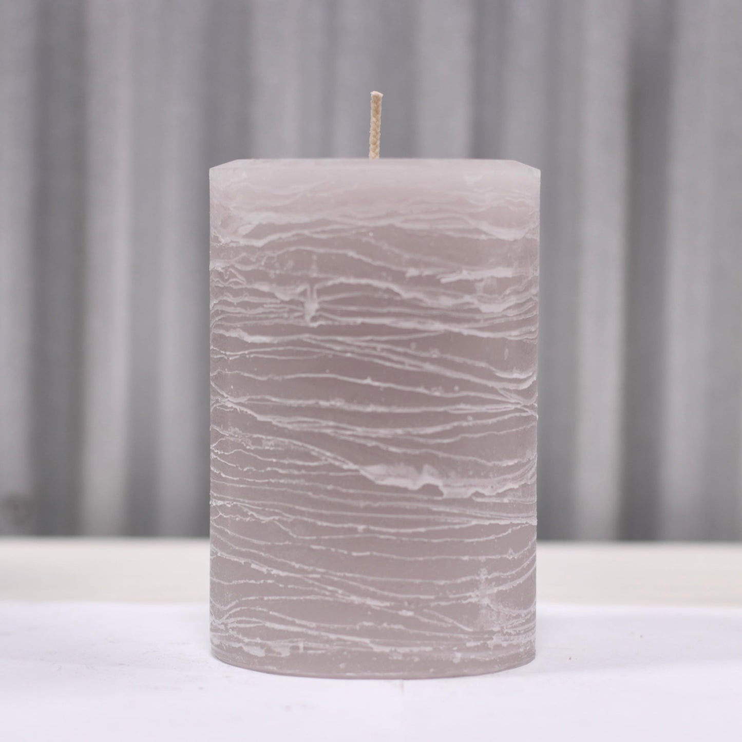Modern Candle Design Large Unscented Rustic Nordic Pillar Candle Handmade in The USA (Smoke Gray)