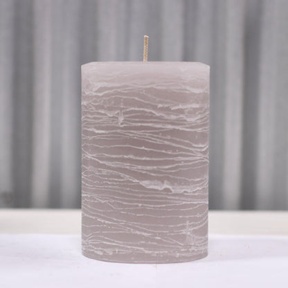Modern Candle Design Large Unscented Rustic Nordic Pillar Candle Handmade in The USA (Smoke Gray)