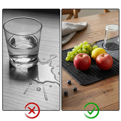 Tebery 3-in-1 Foldable Bar Mat for Countertop, Nonslip Cocktail Drying Mats with Removable Cutting Board, Silicone Mat Home Bar Accessories with Salt Rim for Drinks, Outdoor Camping, Picnic