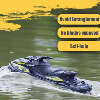 captainrc RC Turbo Jet Boat 25+KPH Brushless, 2.4GHz Adult RC Jet Ski, RC Boat for Pools, Lakes and Rivers with 2 Batteries, LED Light, Low Battery Alarm