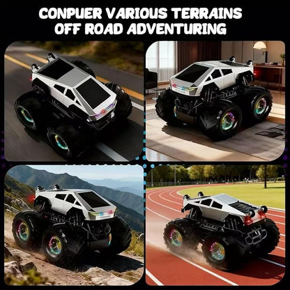 Remote Control Car RC Trucks with Lights and Music360°Rotating 4WD Stunt RC Cars Toys for Kids 2.4 GHz Rechargeable All Terrain RC Toys Presents for Girls Age 3-10