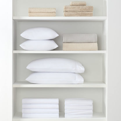 Arkwright Bulk Twin XL Fitted Bed Sheets - Pack of 6, 100% Cotton Sateen Bottom Sheet only with 12" Deep Pocket, Extra Soft Bedding Essentials for Hotels, Guests, and Vacation Rentals, White