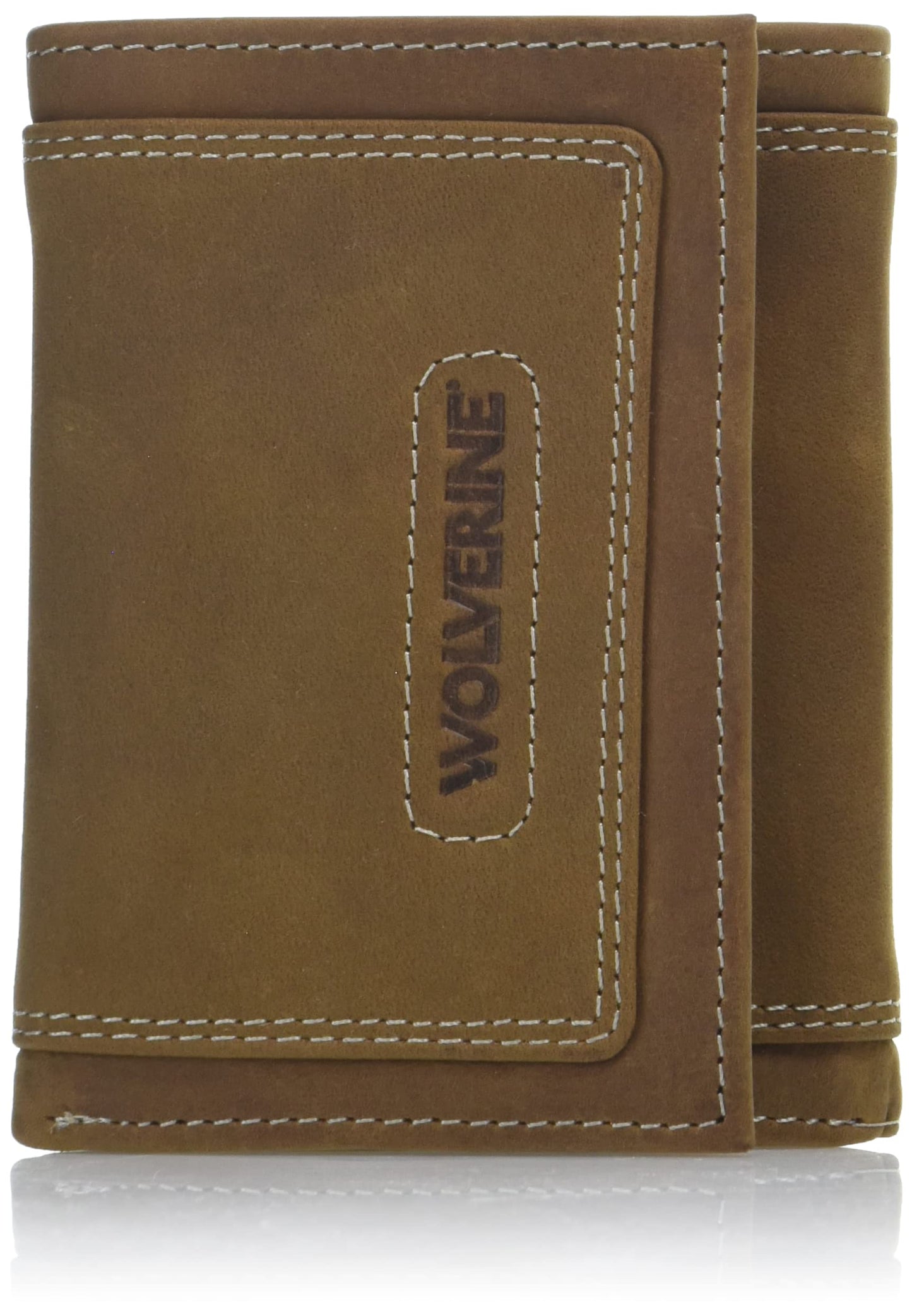 WOLVERINE Men's RFID Blocking Trifold Wallet, Rigger, Rugged-Brown, One Size