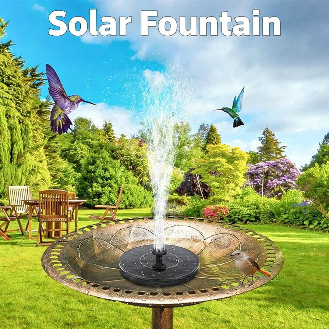 Solar Bird Bath Fountain Pump by 9V - 3.5W Free Standing Water Sprinkler with Solar Panel