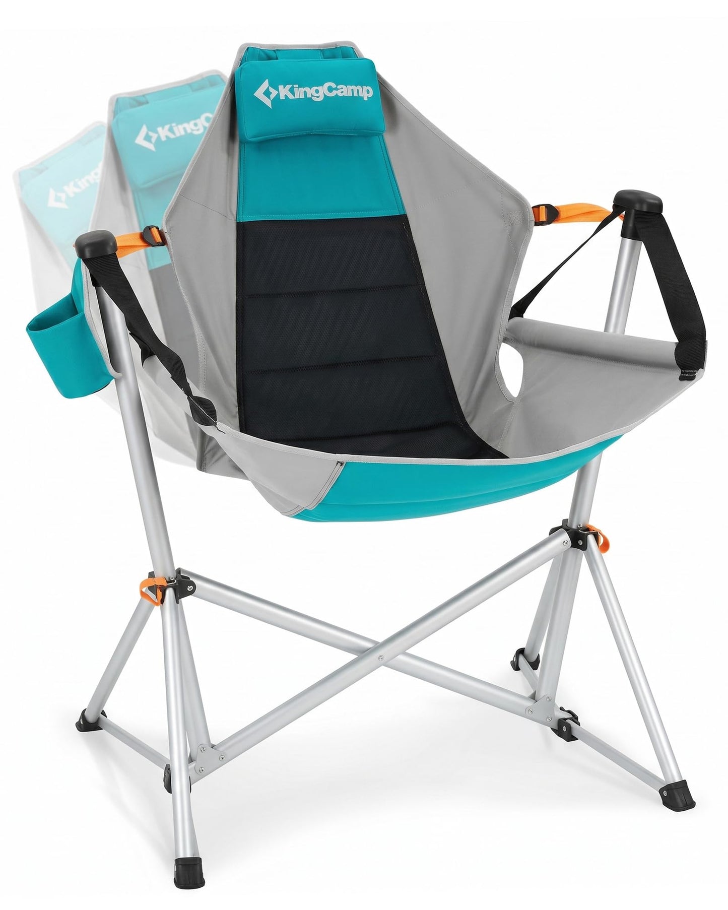 KingCamp Hammock Camping Chair, Swinging Portable Folding Camp Chairs for Adults Max 440lbs Heavy Duty Foldable Oversized Rocker with Aluminum Alloy Frame Cup Holder for Outdoor Beach Patio Sport
