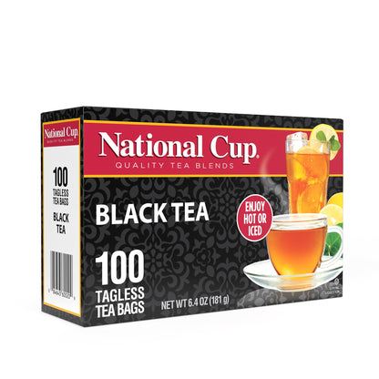 National Cup Black Tea, 100 Tagless Tea Bags (Pack of 3)