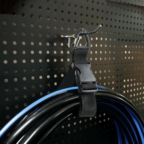 Heavy Duty Extension Cord Holder Organizer - 17 Inch Adjustable Straps with Triangle Clips | 8 Pack for Garage & Workshop