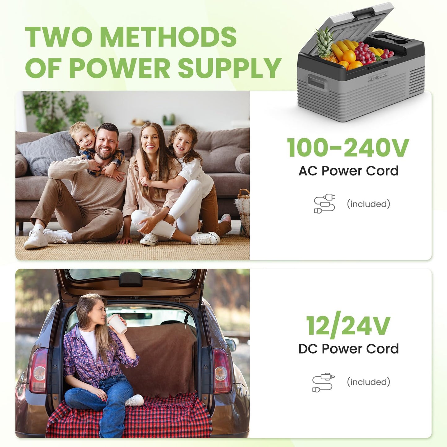 Alpicool Car Refrigerator 12 Volt Portable Car Fridge 16 Quart（15 L Electric Cooler with AC/DC，Car Refrigerator Freezer for Truck Van RV Camper SUV, Camping Boat Travel，-4~68°F