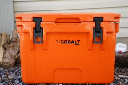 Cobalt 25 Quart Roto-Molded Super Ice Cooler | Large Ice Chest Holds Ice Up to 3 Days | (Hunter Orange)